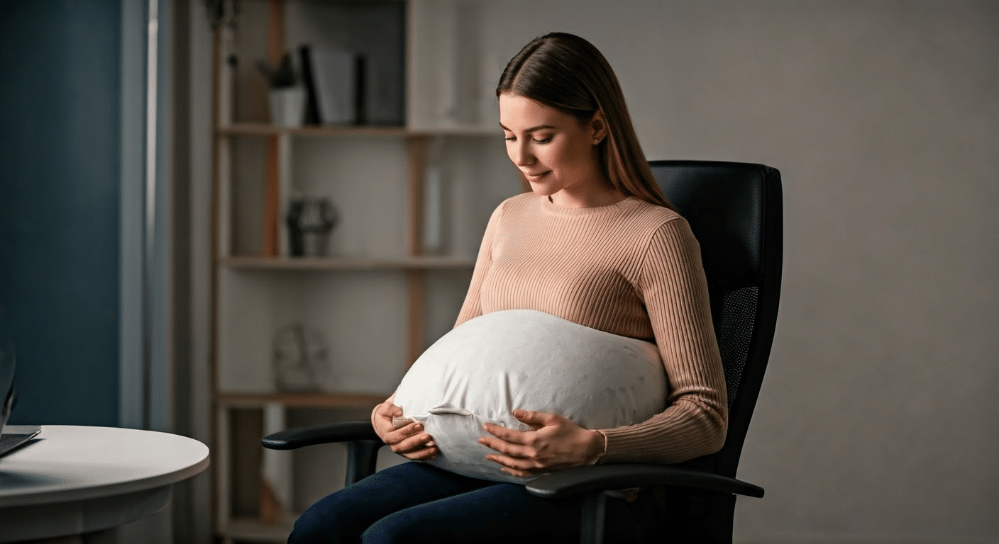 Close-up of a memory foam pregnancy pillow highlighting its contour and texture