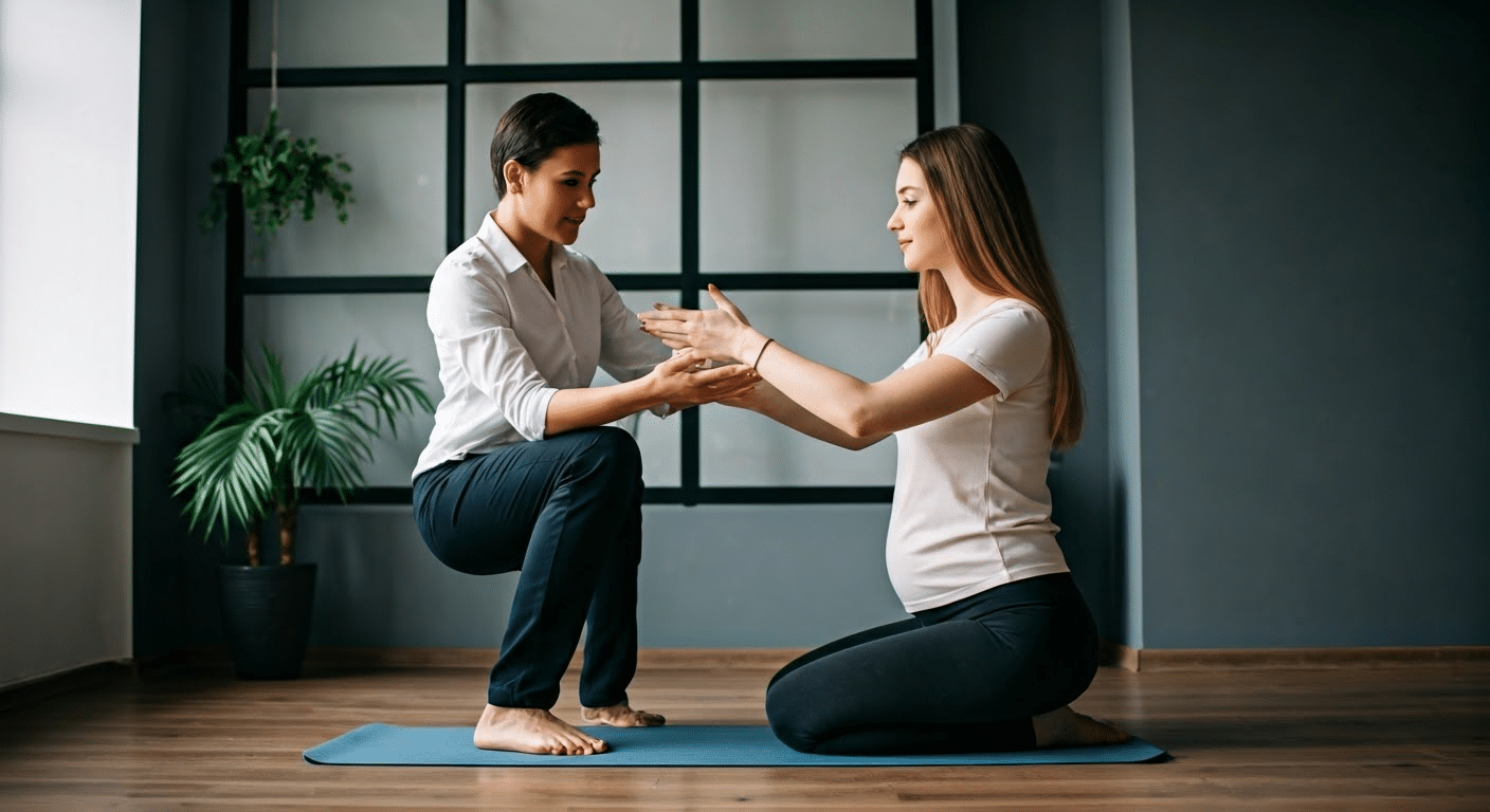 Close-up of hands using exercise equipment