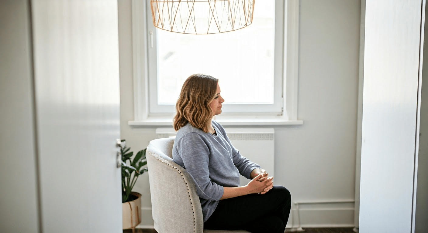 Couple practicing hypnobirthing at home