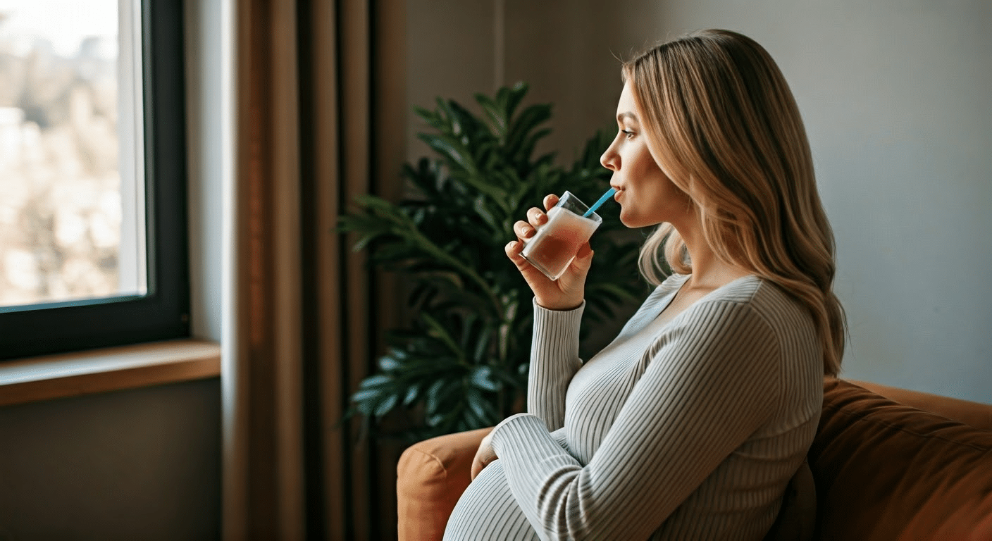 Liquid Iv Pregnancy - Pregnant woman enjoying Liquid IV for hydration in a cozy setting