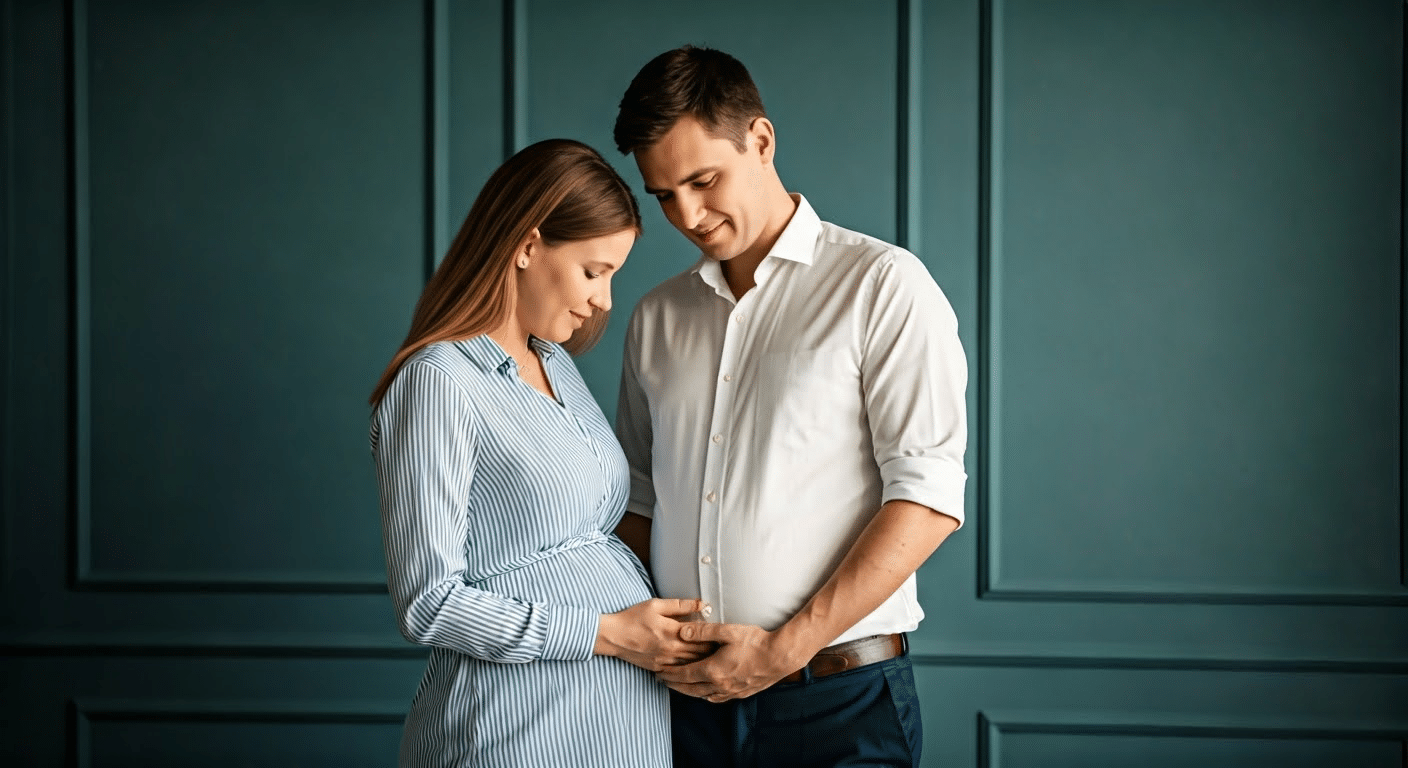 Pregnancy news shared by couple at home