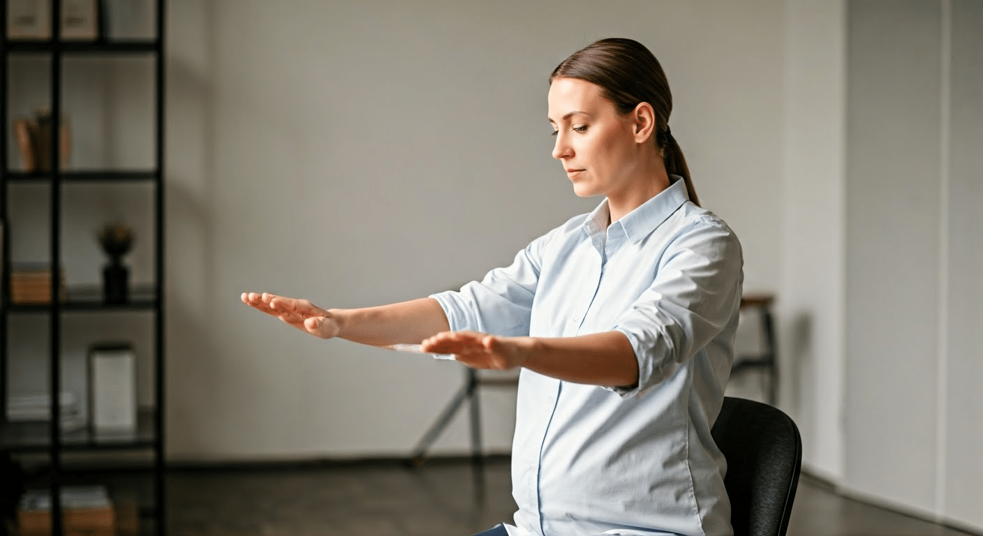 Pregnant woman being guided by an instructor in labor preparation exercises