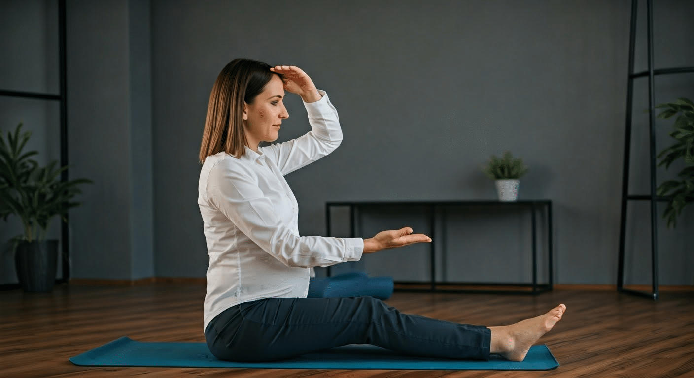 Pregnant woman engaged in exercise routine